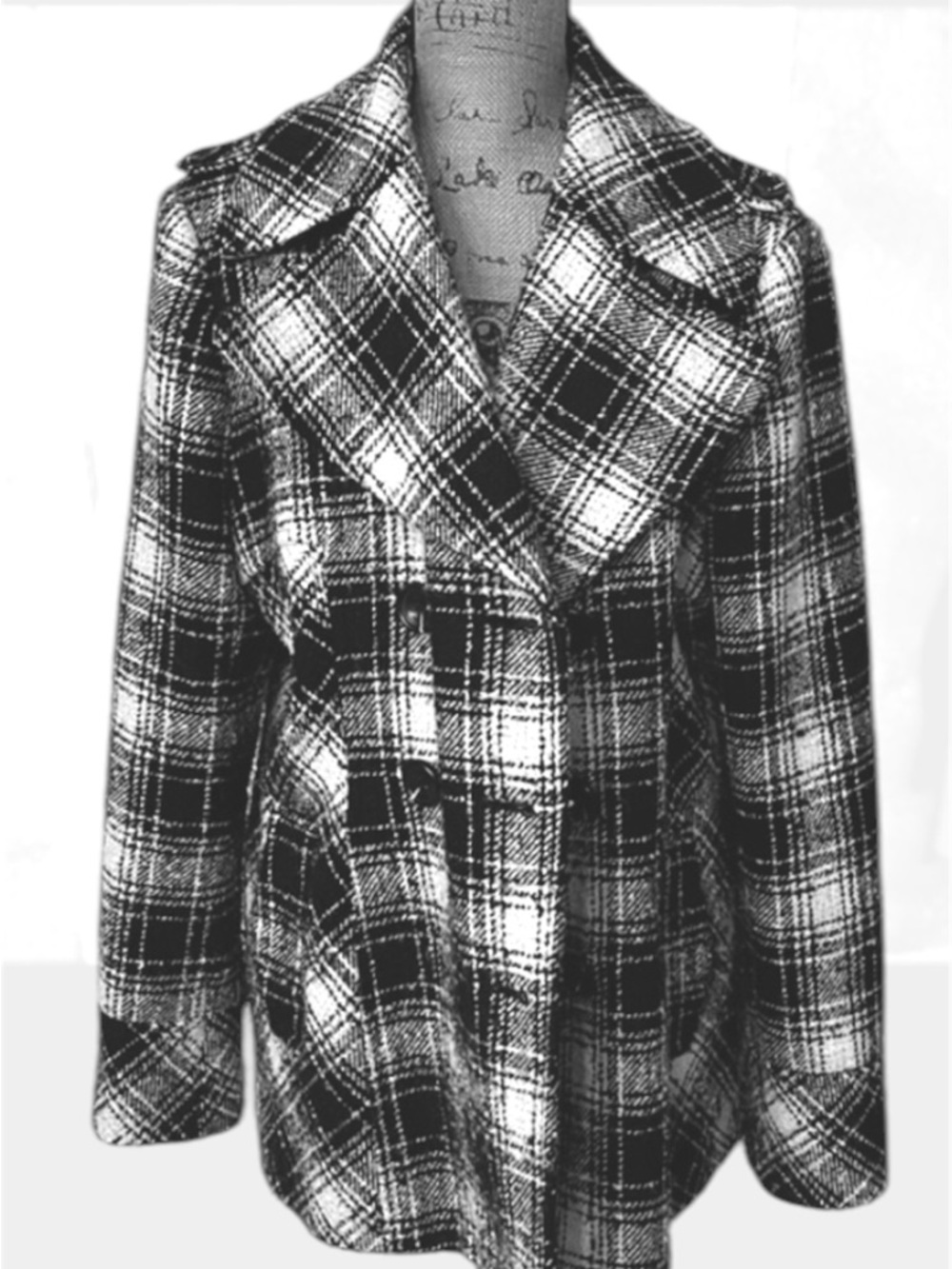 MODA Victoria’s Secret Plaid Peacoat Jacket large